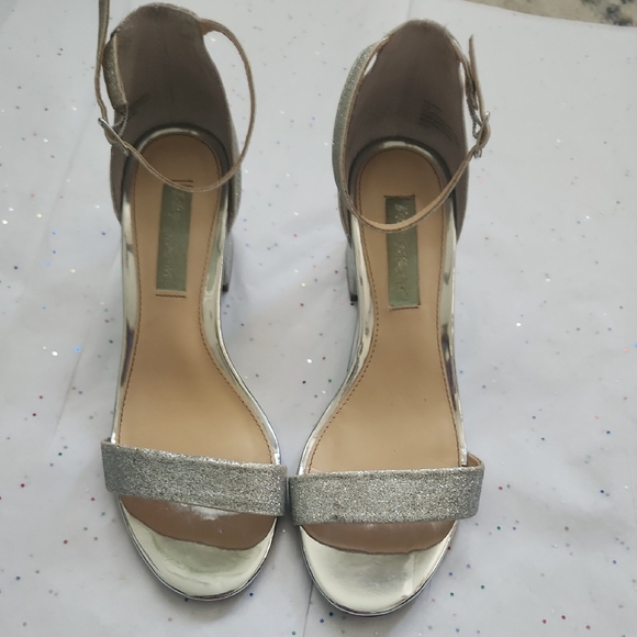 Betsey Johnson Glittering Silver Heels - Picture 4 of 9